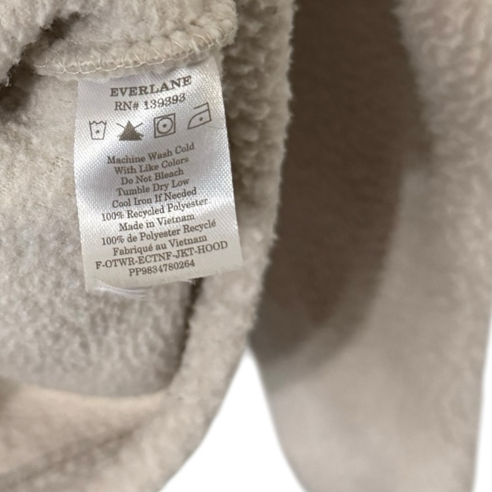 EVERLANE Renew Sherpa Half Zip Teddy Jacket Hoodie Sweatshirt Pullover - Picture 8 of 8